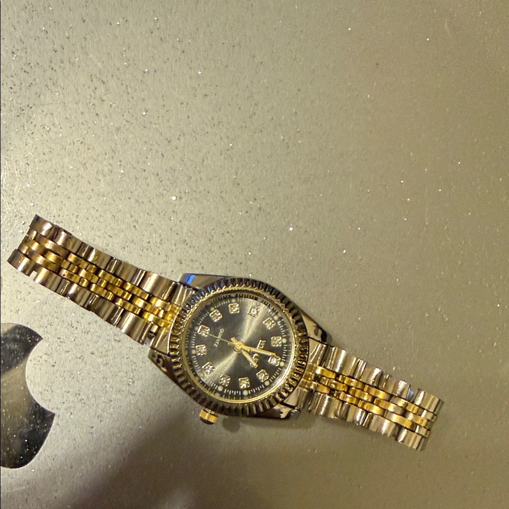 Macy's Elegant Black and Gold Women's Watch - Picture 6 of 8